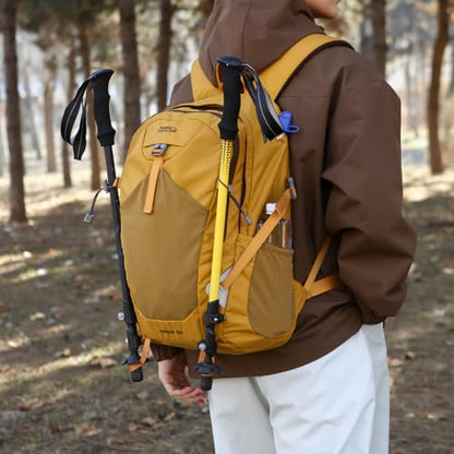 30L Lightweight Hiking Backpack, Travel Daypack with Pole Holder, Yellow - color: 30l-yellow