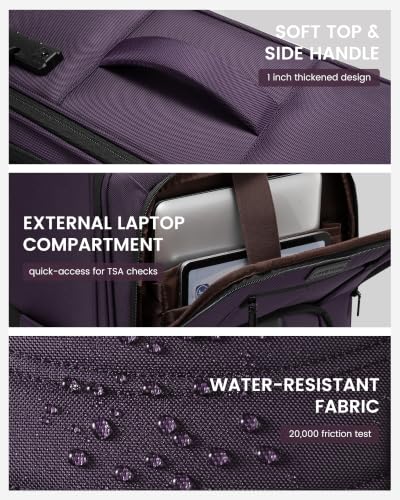 Carry On Luggage 22x14x9 Airline Approved with TSA Lock for Business Trip - color: Purple, size: 22 Inch - Carry-On