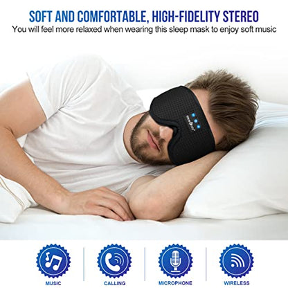 MUSICOZY 3D Sleep Headphones Bluetooth 5.4 Breathable Sleep Eye Mask - color: Black