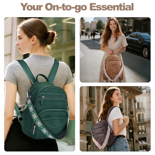 SYTRAH Small Backpack Purse for Women, Mini Daypack Cute for Travel Brown | Small Backpack with RFID Wallet (4 Slots) & 10.2" Tablet Sleeve, 9-Pocket 3-Way Convertible Shoulder Bag, Removable Strap - color: Black Brown