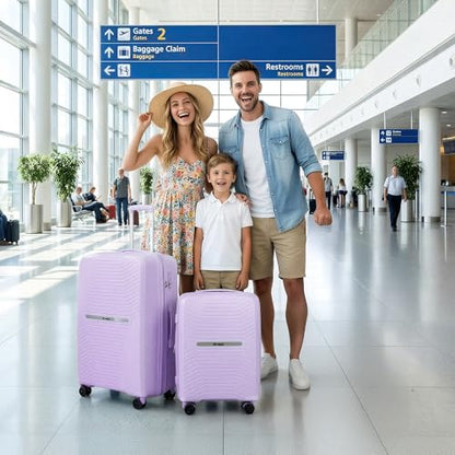 Luggage Sets 2 Piece(20/29in),w/TSA LOCK,Suitcase Set - color: Lavender, size: 2-Piece Set (20"/29'')
