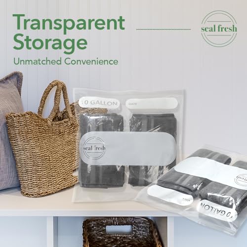 Seal Fresh 10 Gallon Large Plastic Storage Bags - 24 x 24 Inch (30 Count) - Reusable Write-On XXL Extra Large Big Oversized Clear Jumbo Zip Top Bags with Sealable Zipper for Clothes, Travel, Moving - size: 10 Gallon - 30 Pack