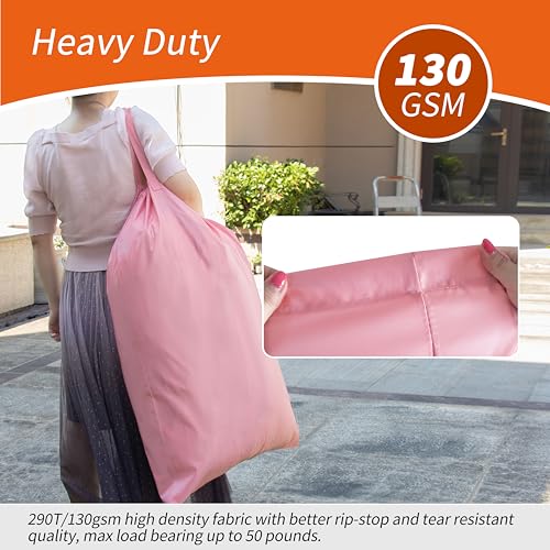 Polecasa Extra Heavy-Duty Laundry Bag with Handles, Pink, 28x36" - color: Pink, size: 28" x 36" | 1 Pack