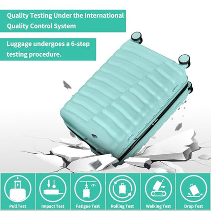 WireHot 3-Piece Hardshell Travel Luggage Set, Mint Green, 20in/24in/28in - color: Mint Green, size: 20in/24in/28in (3-Piece Set)