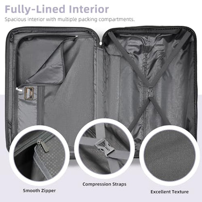 LARVENDER Luggage Sets 6 Piece, Expandable Suitcases with Wheel, Lavender - color: Lavender Purple, size: 6 piece set