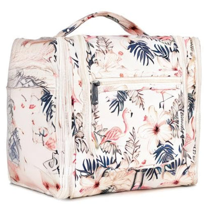 Narwey Large Hanging Travel Toiletry Bag for Women, Makeup Cosmetic Bag - color: B-Beige Bird, size: Large