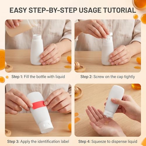 6 Pack 60ml/2oz Frosted Clear Travel Squeeze Tubes, PE Flip Cap Refillable Empty Toiletry Containers with Label Stickers for Toothpaste, Facial Cleanser, Hand Cream - size: 60ML/2oz