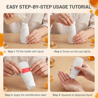 6 Pack 60ml/2oz Frosted Clear Travel Squeeze Tubes, PE Flip Cap Refillable Empty Toiletry Containers with Label Stickers for Toothpaste, Facial Cleanser, Hand Cream - size: 60ML/2oz