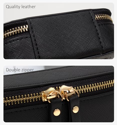 Small Clear Makeup Bag for Purse,Travel Cosmetic Case Mini(Mini Black) - color: Black, style: Mini