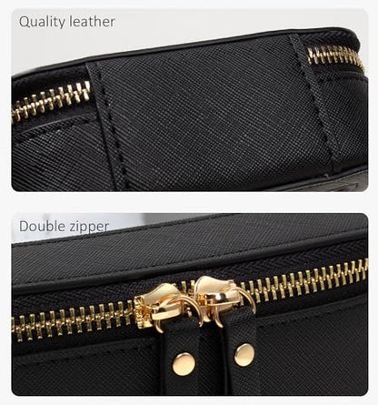 Small Clear Makeup Bag for Purse,Travel Cosmetic Case Mini(Mini Black) - color: Black, style: Mini