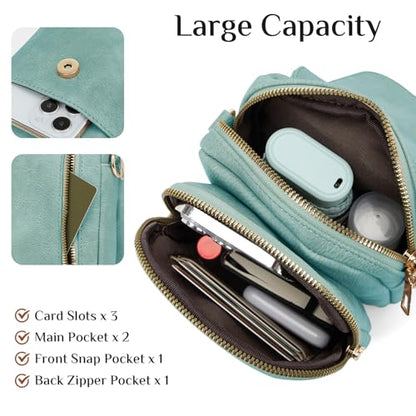 Fashion Small Crossbody Bags for Women Trendy Designer Cell Phone Purses - color: Lightblue