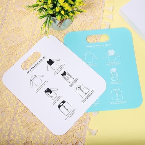2Pcs Shirt Folder Boards, Plastic Clothes Folding Boards T Shirt Organizer Clothes Sweaters Folding Tools for Home, Travel, Retail Stores (Adults Size)