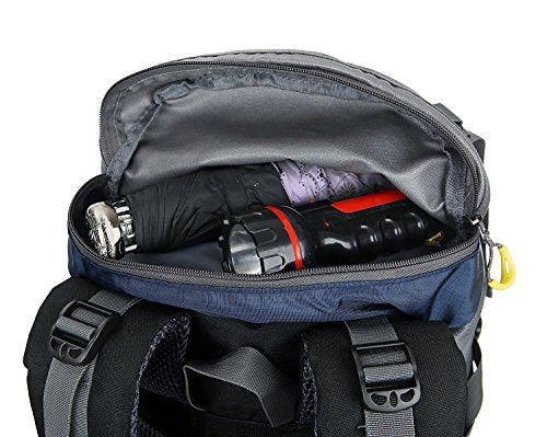 WoneNice 50L(45+5) Waterproof Hiking Backpack Outdoor Daypack w/Rain Cover - color: Sapphire Blue