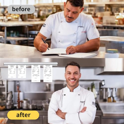 Ticket Holder for Restaurant, 36/48/60 inches, Restaurant Order Holder, Long-Lasting and Easy to use, Suitable for Commercial Kitchens, cafes, Fast-Food(36 Inch, 2 Pcs) - size: 36 inches