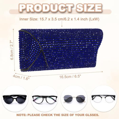 PATIKIL Bling Sunglass Case Eyeglasses Hard Shell w/Rhinestones - color: Blue