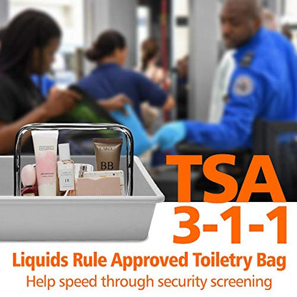 PACKISM TSA Approved Toiletry Bag - Clear Makeup Bag, Black White Grey - color: Black White Grey, size: Medium Set