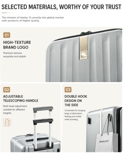 Hanke 28 Inch luggage, Top Opening Aluminum Frame Large Suitcases with Wheels, TSA Lock, Checked Suitcase with Removable Divider (Grey) - color: Grey, size: 28 Inch