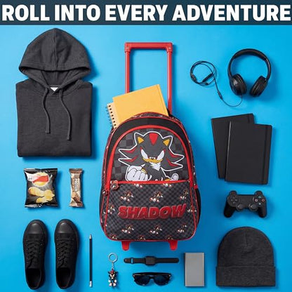 Get Trend Sonic the Hedgehog Boys 2-in-1 Rolling Luggage Bag with Wheels - color: Multi Shadow