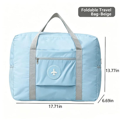 Lightweight Travel Duffel Bag, Foldable Carry on Weekender Overnight - color: Blue