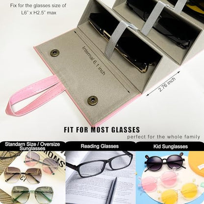 Longjet Sunglasses Organizer Travel Glasses Case Eyeglasses Storage Box - color: Pink