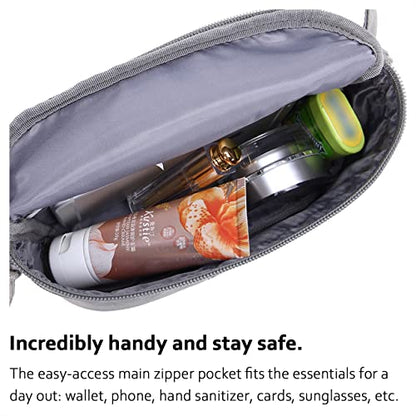 HotStyle 521s Fashion Fanny Pack Small Hiking Waist Bag, 8.0"x2.5"x4.3" - color: S029B, Silver