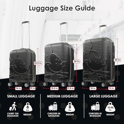 FUL Disney Mickey Mouse 22 Inch Carry On Luggage, Black - color: Mickey Mouse - Black, size: 22 Inch