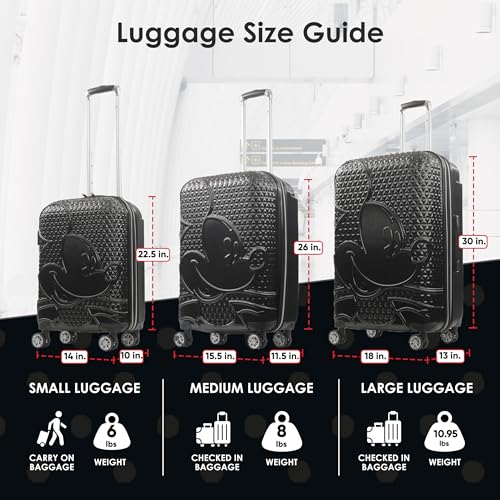 FUL Disney Mickey Mouse 22 Inch Carry On Luggage, Black - color: Mickey Mouse - Black, size: 22 Inch