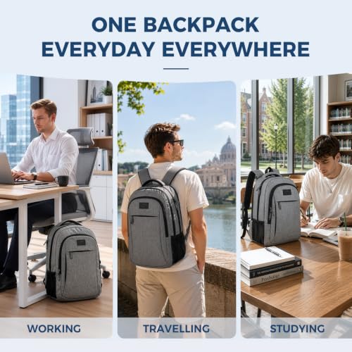 MATEIN Travel Laptop Backpack, 15.6 Inch College School Computer Bag, Grey - color: Austere Grey, size: 15.6 Inch
