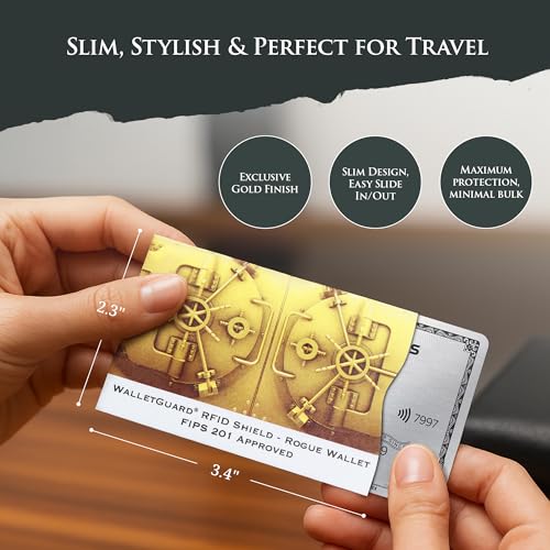 ROGUE WALLET RFID Blocking Credit Card Sleeves, Gold, Durable(10 pack) - color: Gold