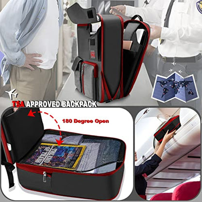 ZINZ Expandable Laptop Backpack 15 15.6 16 Inch,Black&Red - color: B01rd01