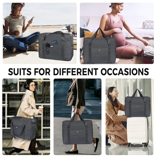 For Frontier Airlines Personal Item Bag 18x14x8 Travel Duffel Bag Carry on - color: Gray (with Shoulder Strap)