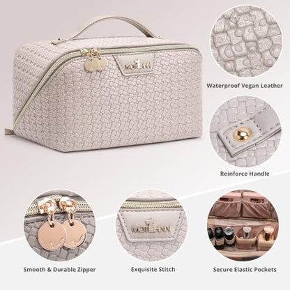 Travel Makeup Bag Organizer, Makeup Travel Bag, 3-Piece Set, Pink - color: 05White