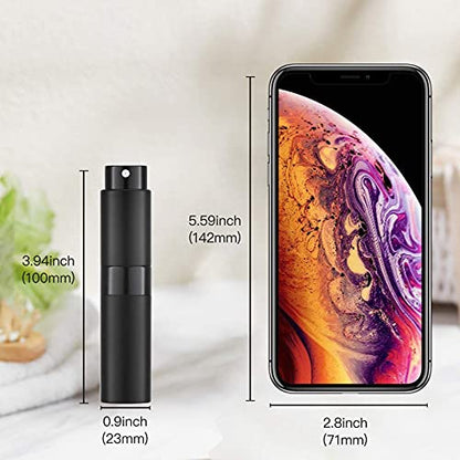 Tekson Travel Perfume Atomizer Refillable 8ml (5 PCS), Travel Cologne Sprayer Mini, Perfume Bottle Empty Small (5 Colors) - color: 5 colors
