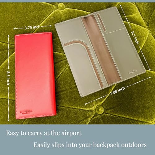 RFID Blocking Slim Minimalist Long Travel Wallet Genuine Leather Passport Holder Travel Cover (Black) - color: Black