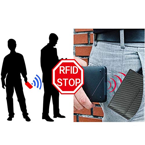 MINTEGRA RFID Blocking Card Wallet Minimalist Clutch Wallets Carbon Fiber Slim Card Holders with Cash Slot