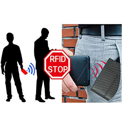 MINTEGRA RFID Blocking Card Wallet Minimalist Clutch Wallets Carbon Fiber Slim Card Holders with Cash Slot