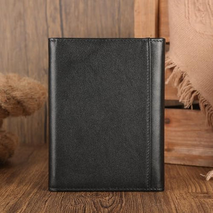 Polare Napa Leather Pilot Wallet Passport Holder RFID Blocking Tri-fold Travel Cover Document Organizer for Aviation Professionals (Black) - color: Black