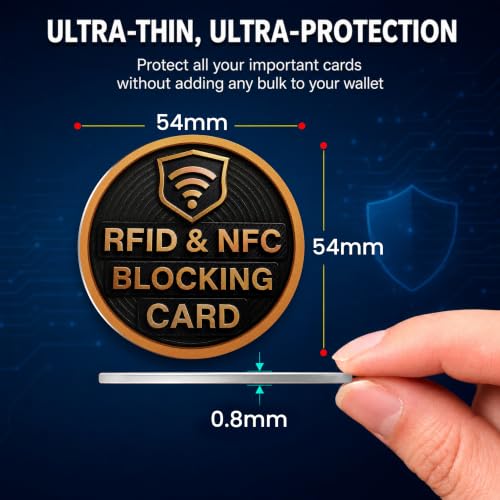 SaiTech IT 5 Pack Round Shape RFID Blocking Card for Credit Card, Black - color: Black - Round