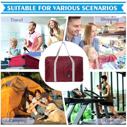 Foldable Travel Duffel Bag Tote Spirit Airlines Personal item Bag(Red) - color: Red