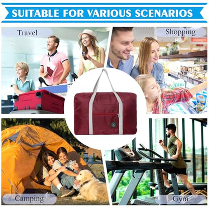 Foldable Travel Duffel Bag Tote Spirit Airlines Personal item Bag(Red) - color: Red