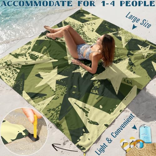 Beach Blanket Sandproof Waterproof Oversized 78"x81"/10'x9' Compact mat - color: Star, size: 78''×81''
