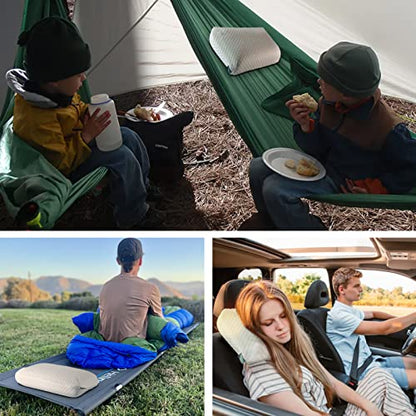 Memory Foam Travel Pillow 9.8"x15.7" Compact Camping Pillow - color: Grey