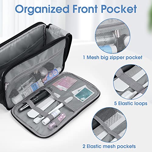 Wedama Toiletry Bag for Men, Handheld Travel Bag, Waterproof Toiletries, Thickened Polyester Dopp Kit, Toiletries Business Trips and Camping, Black - color: Black, size: Large