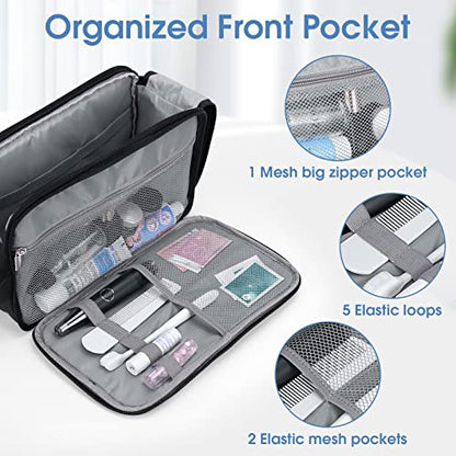 Wedama Toiletry Bag for Men, Handheld Travel Bag, Waterproof Toiletries, Thickened Polyester Dopp Kit, Toiletries Business Trips and Camping, Black - color: Black, size: Large