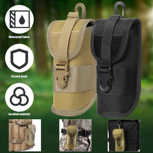 BRAVECOW Portable 1000D Nylon Eyeglasses Case with Buckle Hard Shell Sunglasses Shockproof Protective Box Outdoor Storage Box - color: Khaki