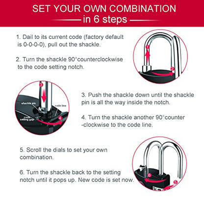 ZHEGE Luggage Lock, TSA Approved Travel Lock, 30In Flexible Cable (Black) - color: Black, 1Pack