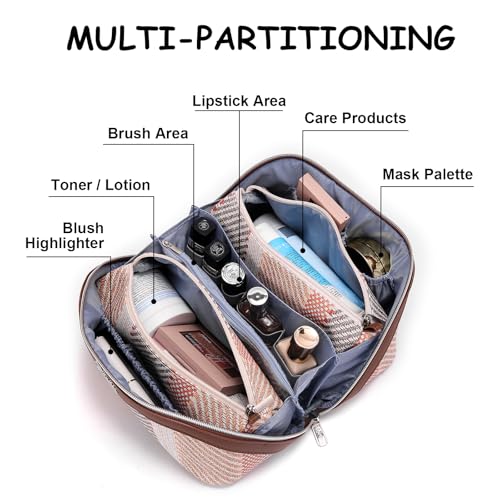 BOYATU Makeup Bag, Makeup Organizer, Toiletry Travel Bag for Women - Coffee - color: C-5-Coffee