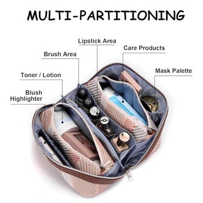 BOYATU Makeup Bag, Makeup Organizer, Toiletry Travel Bag for Women - Coffee - color: C-5-Coffee