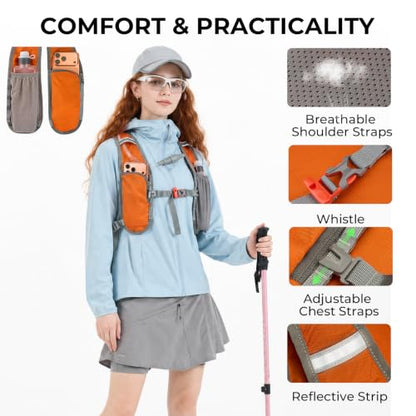 14L Small Hiking Backpack, Packable Travel Daypack for Men Women - color: Orange