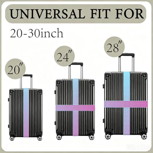 2Pcs Polka Dot Luggage Straps Colorful for Suitcases 23.6"-35.4" - color: Polka Dot